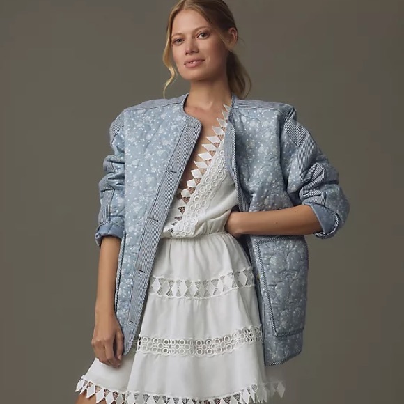 Avec Les Filles Jackets & Blazers - AVEC LES FILLES FLORAL STRIPE QUILTED JACKET